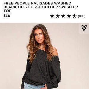 FREE PEOPLE off the shoulder Palisades sweater